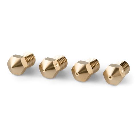 PrimaCreator RepRap M6 Messingdyser-sæt 3 mm (0,2/0,4/0,6/0,8 mm) – 4 stk.