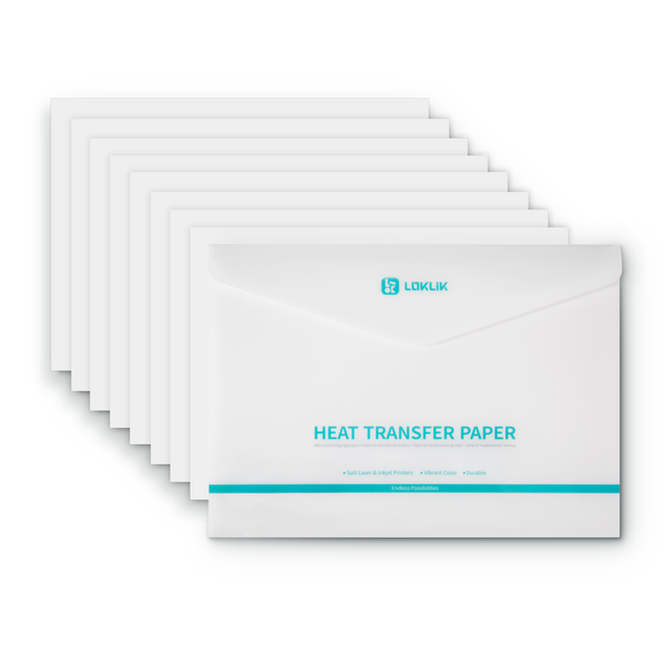 LOKLiK Hitzetransferpapir - Lys - 8 stk. pakke