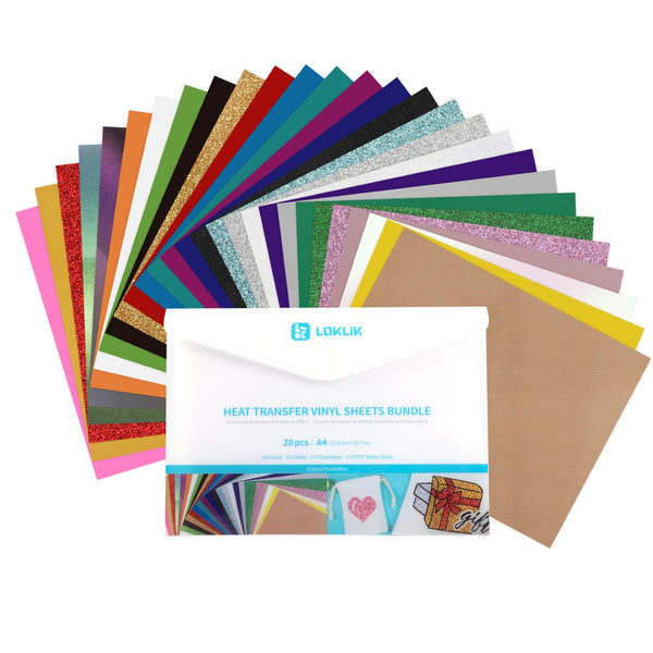 LOKLiK varmeoverførselsvinylpakke – 30 A4 flexfolie