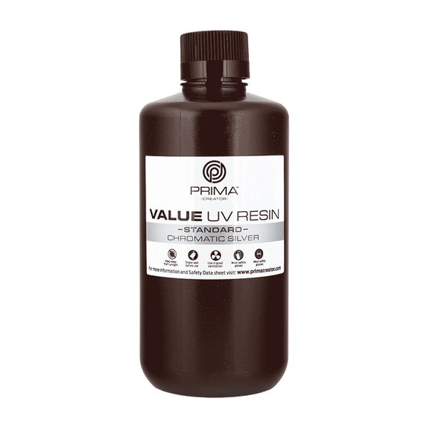 PrimaCreator Value UV/DLP Harz - 1 kg - Kromatisk sølv