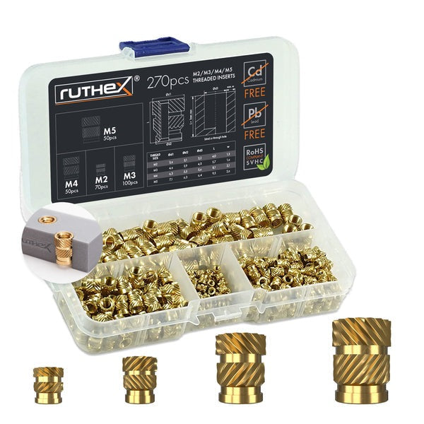 Ruthex M2/M3/M4/M5 gevindindsats sortiment – 270 stykker