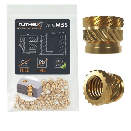 Ruthex M5 gevindindsatser – Rx-M5Sx5.8 – 50 stykker
