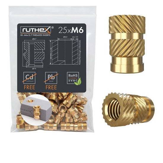 Ruthex M6 gevindindsatser – RX-M6x12.7 (25 stykker)