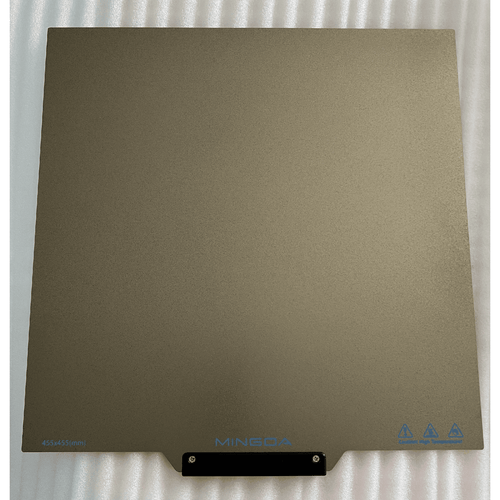 Mingda PEI-fjederstålplade med håndtag 455x455mm – reservedel til Raptor 450